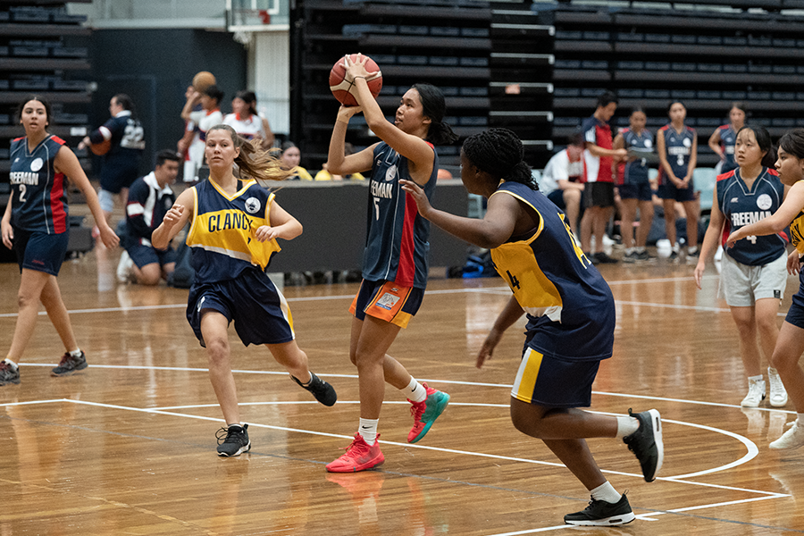 Basketball action on day one of the Sydney Catholic Schools inter-school sports competition